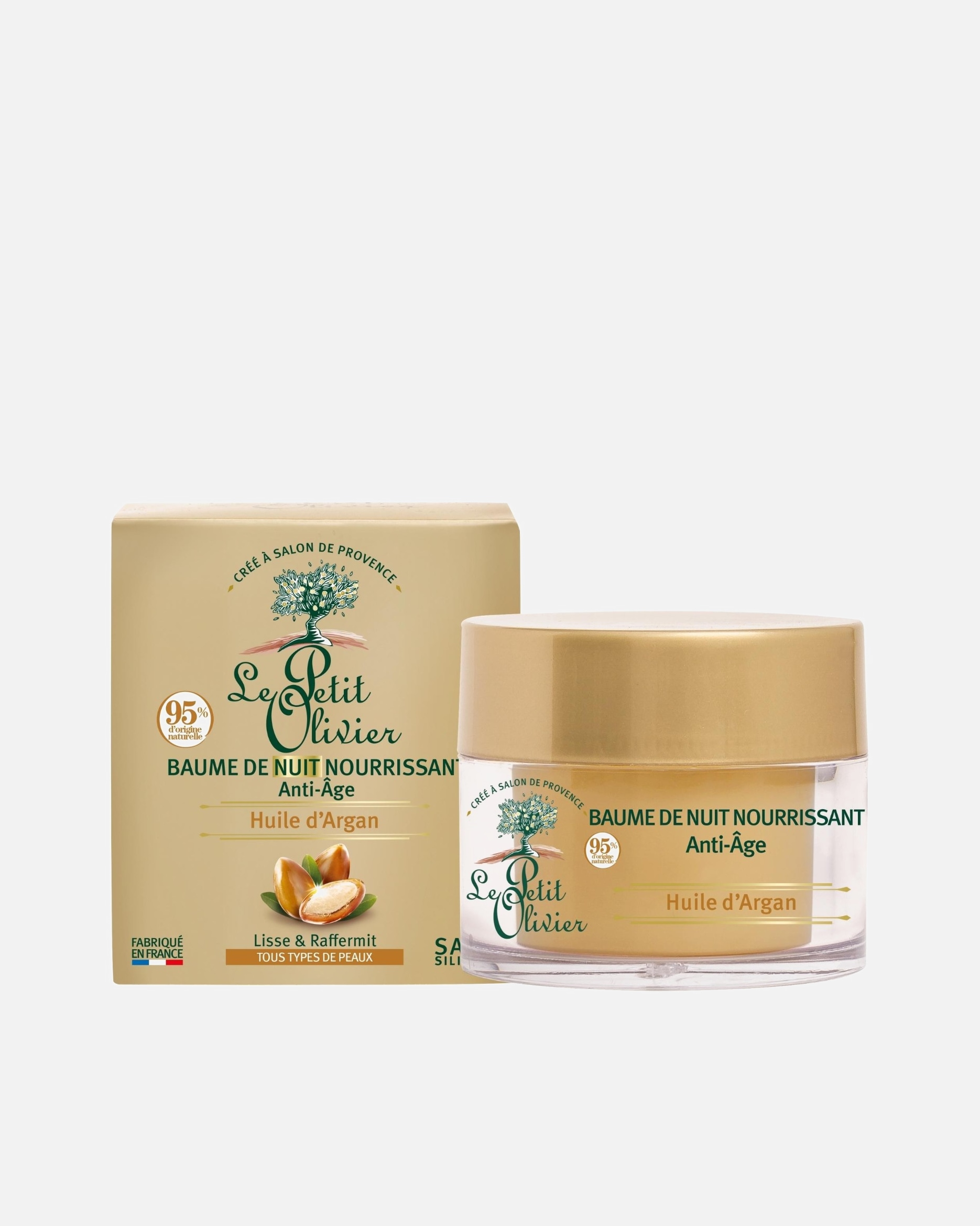 Balsamo notte nutriente anti-età Le Petit Olivier con olio di argan