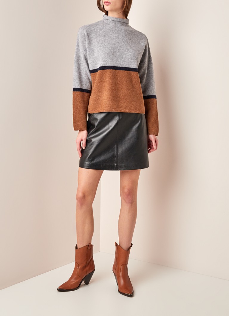 Jupe courte en cuir Whistles Aline