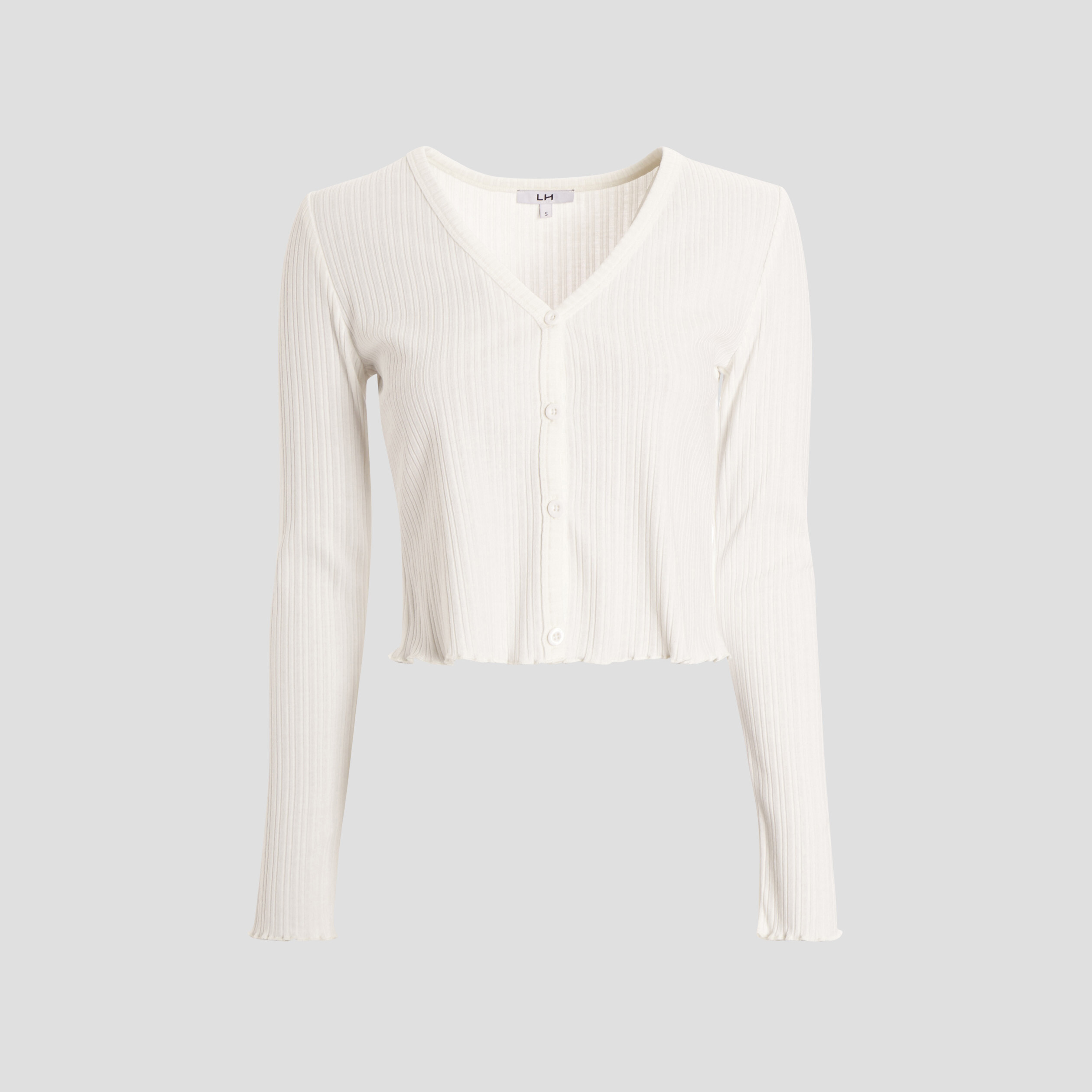 T-shirt cropped boutonné manches longues blanc femme | La Halle