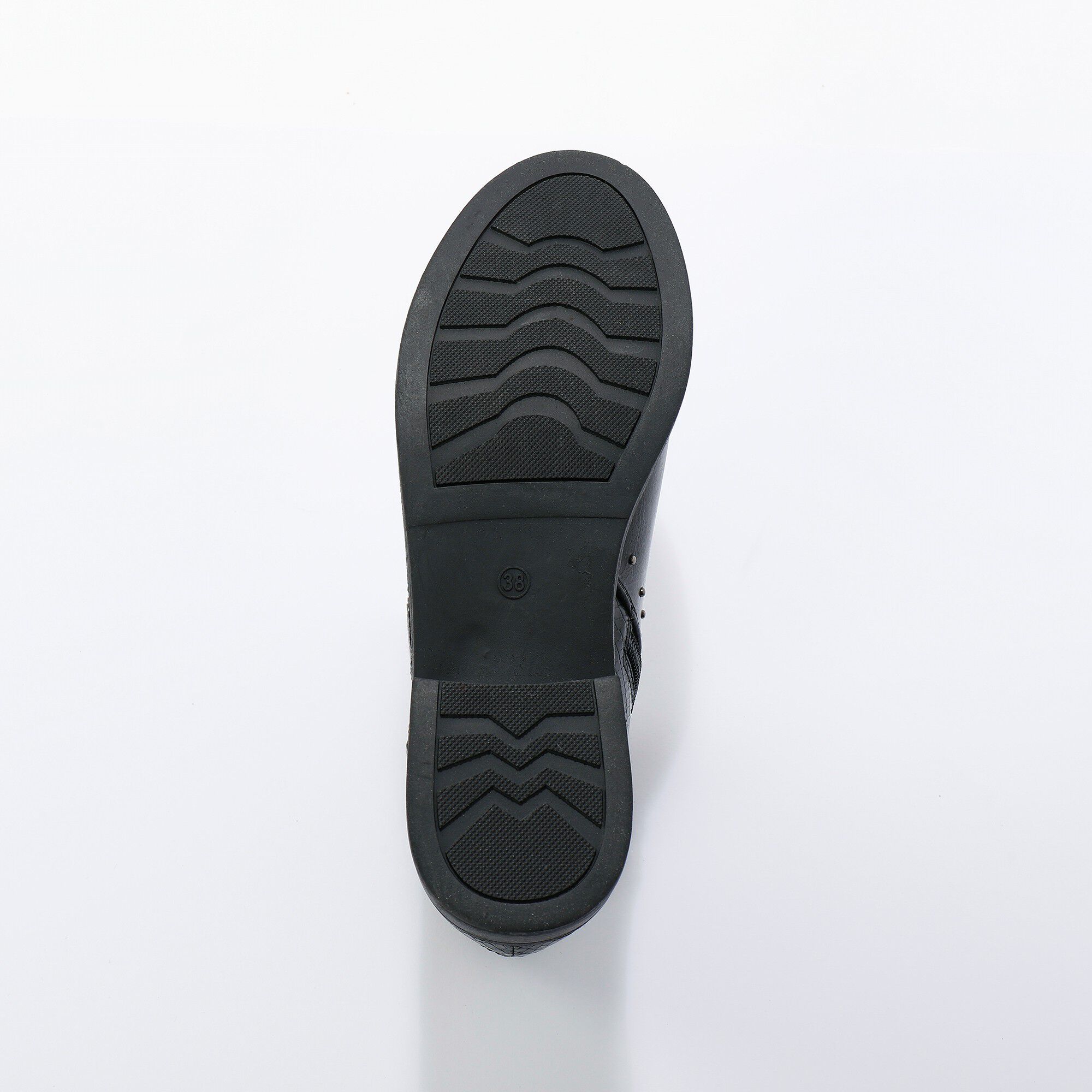 Boots bi-matière, zippées et cloutées