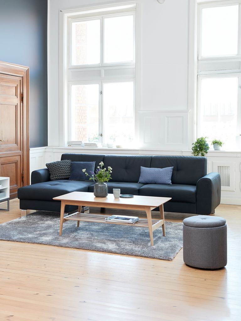 KALBY salongbord 60x120 med hylle, lys eik
