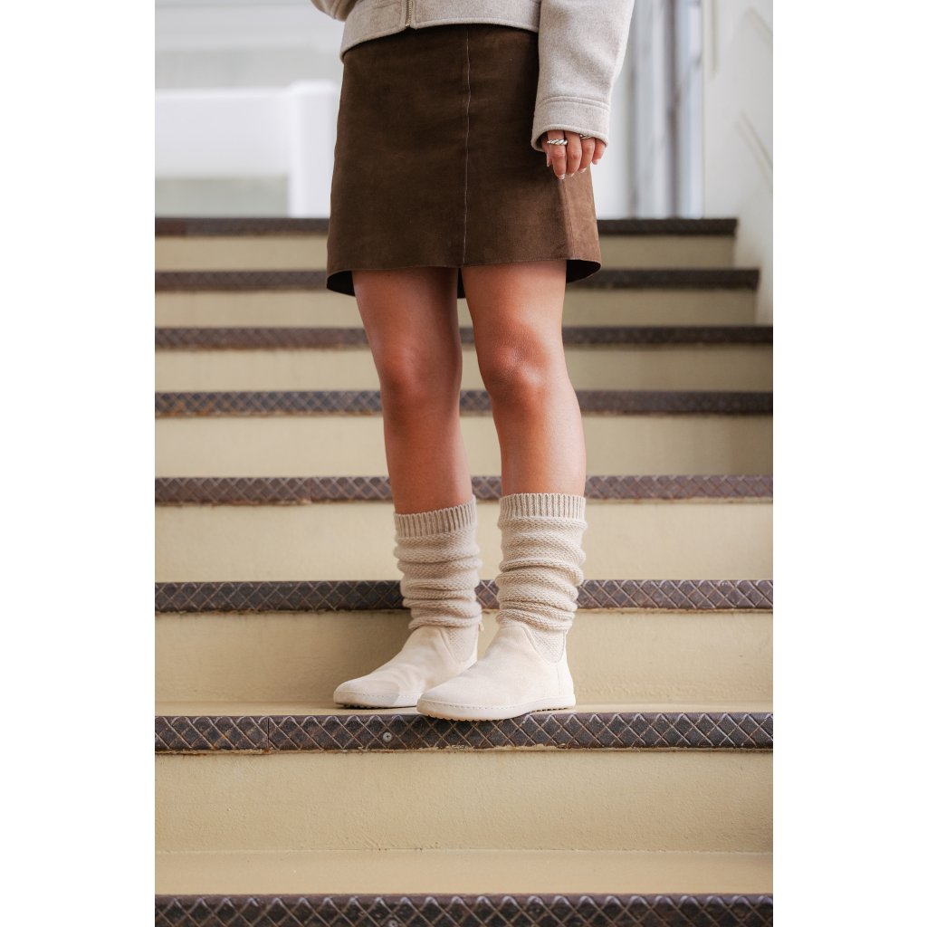 Shapen Knitty Vanilla Leather Barfußstiefel