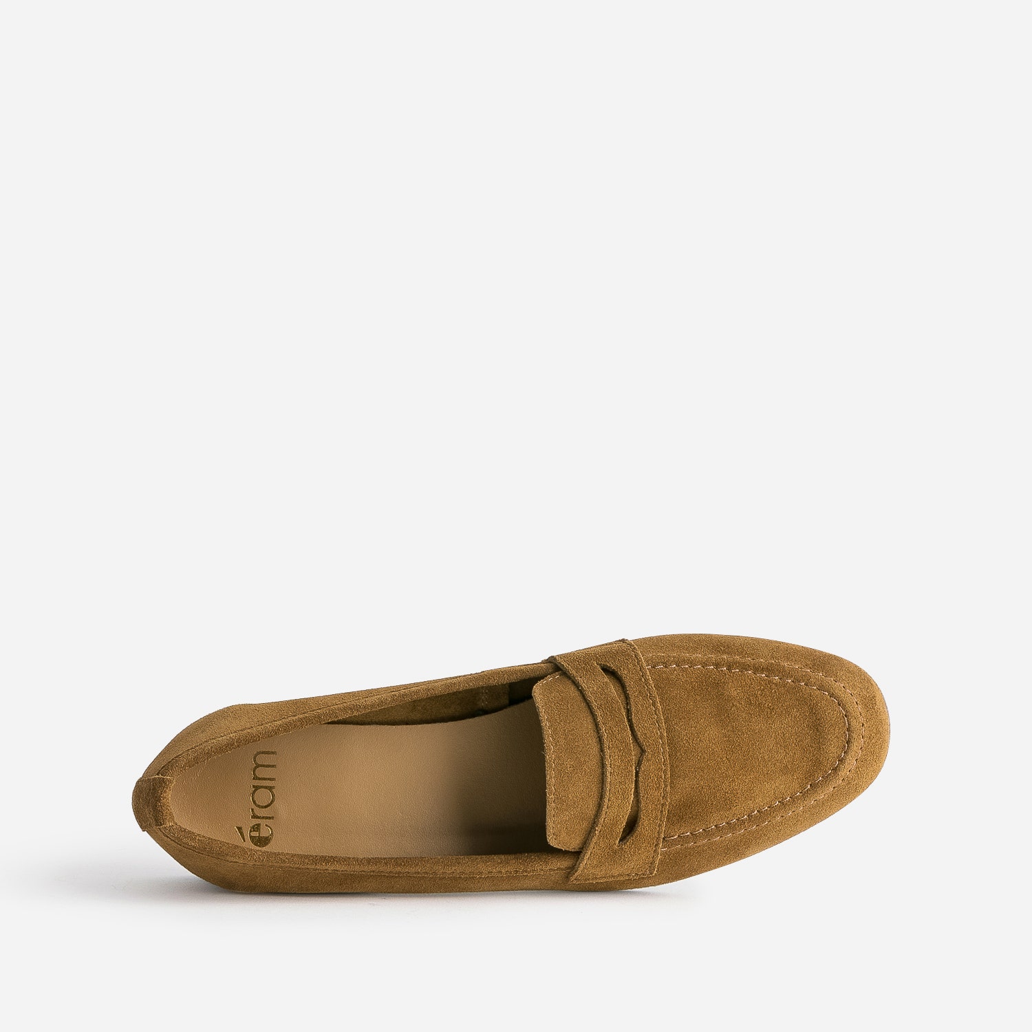 Mocassin marron en cuir velours