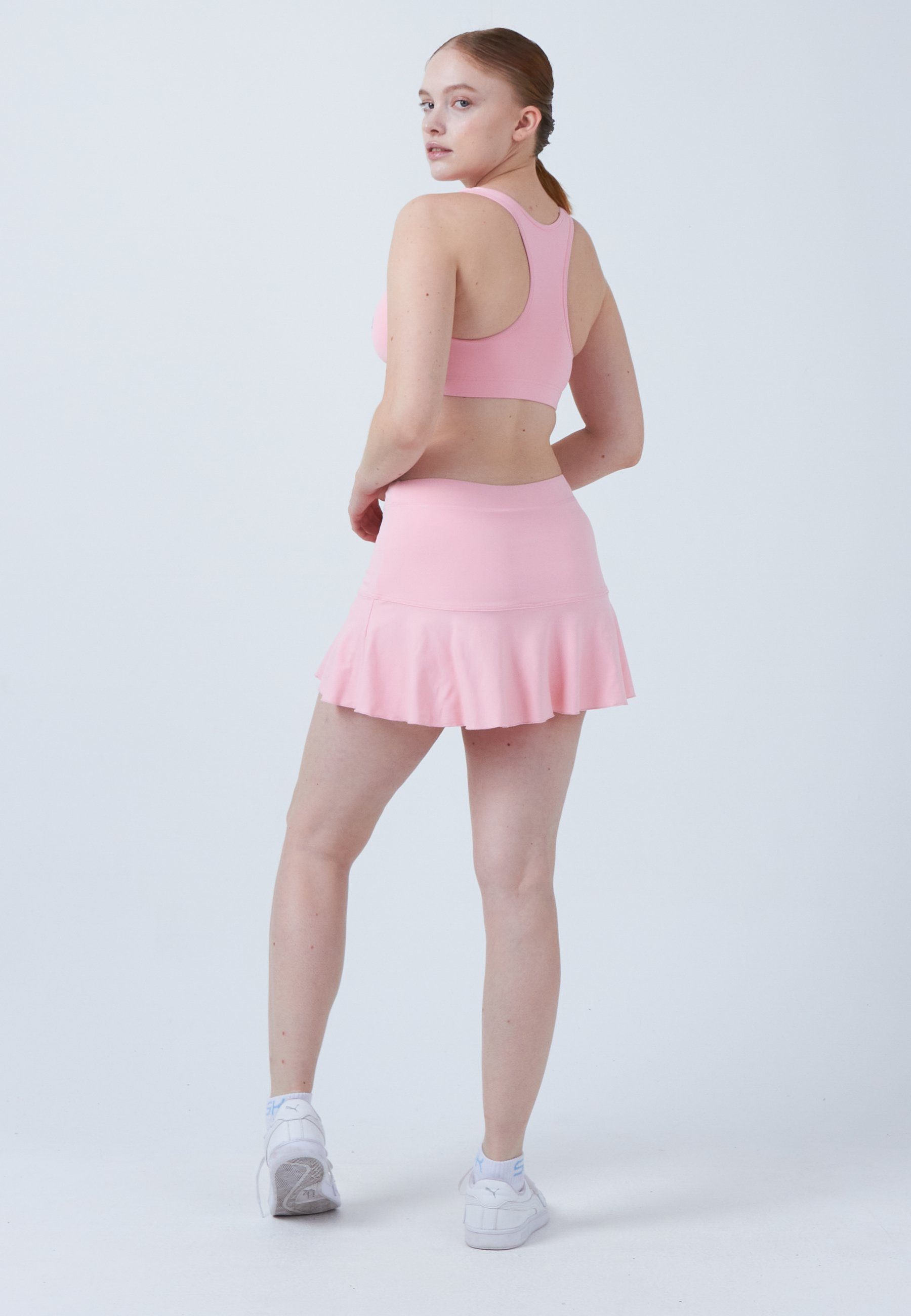 SPORTKIND Tennisrock Glockiger Tennis Skort Mädchen & Damen hellrosa