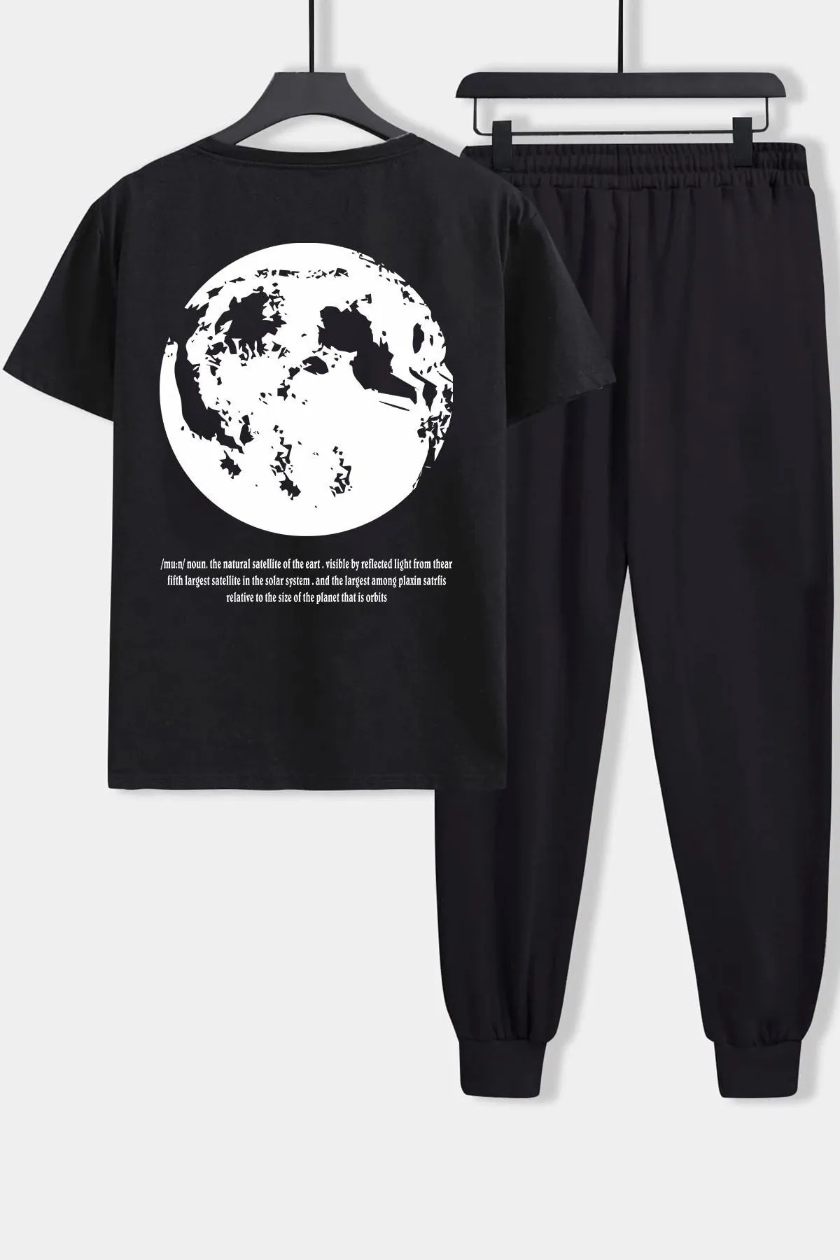 uyguntarz  Zweiteiliges Unisex-Trainingsanzug-Set mit „The Moon“-Aufdruck