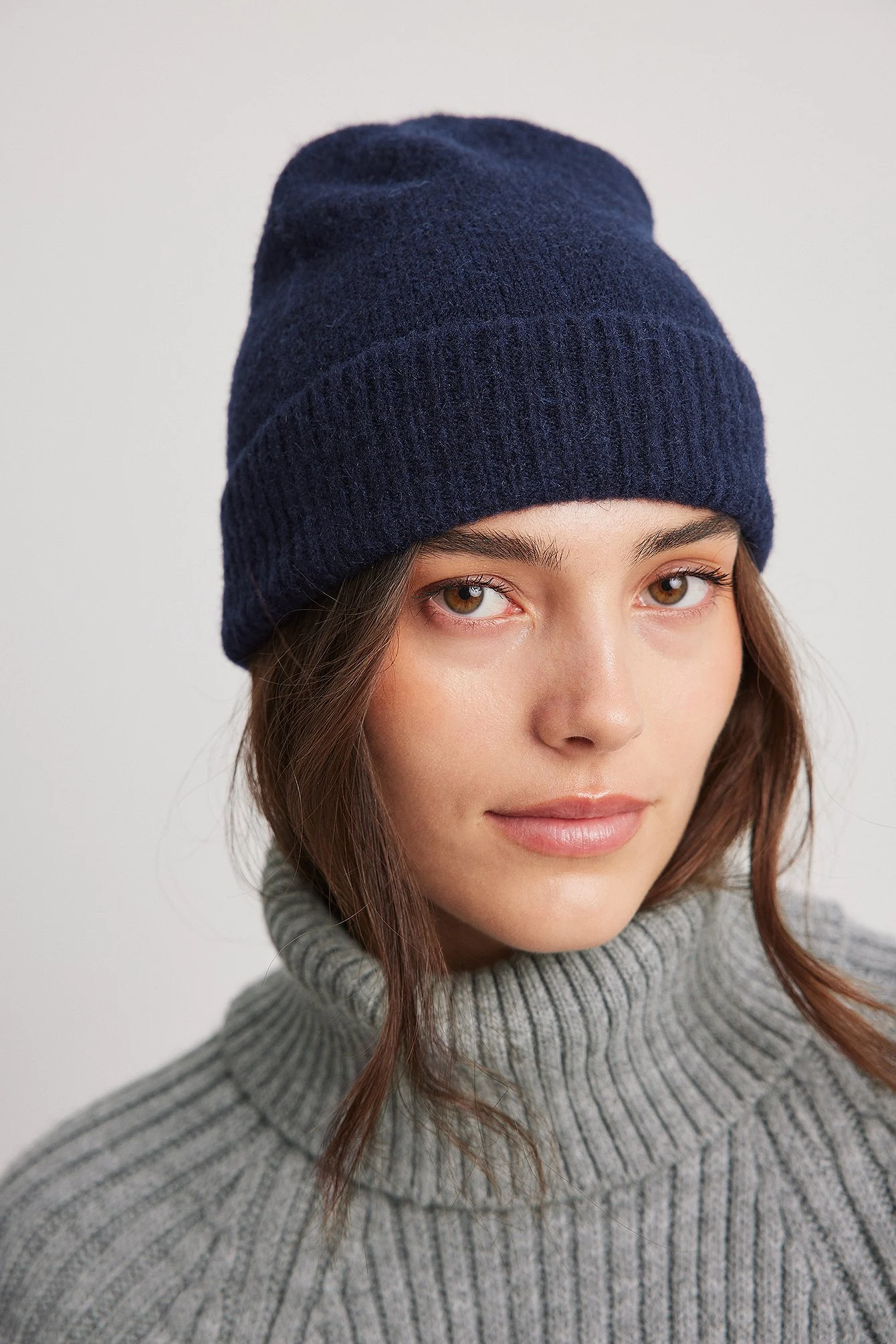 Strick-Beanie-Mütze aus Wollmischung