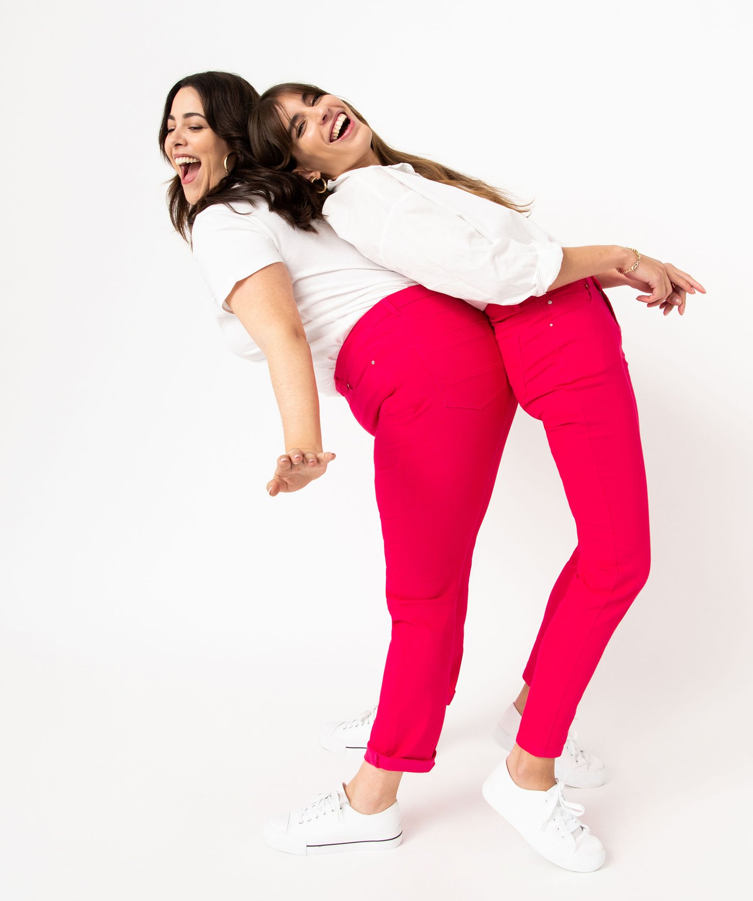 Pantalon femme grande taille coupe Regular rose | GEMO