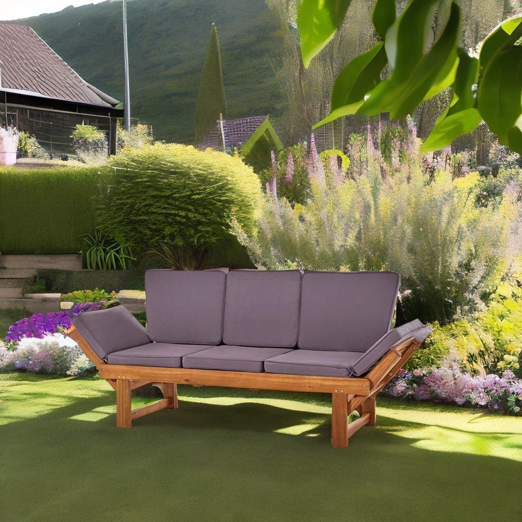 Wohnando Gartenbank Gartenbank Björn FSC (mit integriertem Klapptisch), intergrierter Tisch und verstellbare Armlehnen