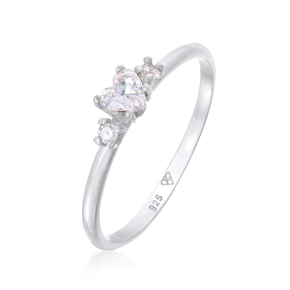 Elli Elli Bague Femmes Bague de fiançailles Cœur avec cristal de zirconium en argent s Bague