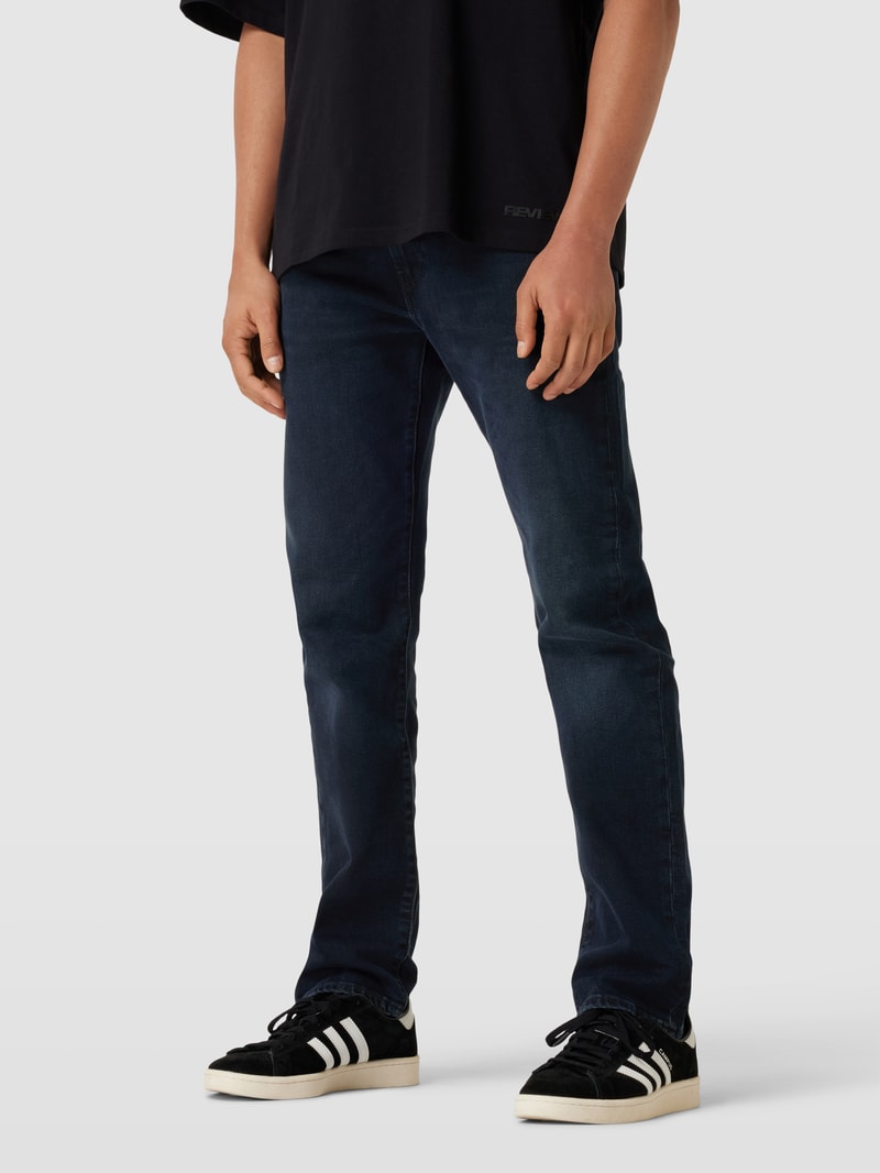 Jeans mit Label-Detail Modell '502' in dunkelblau