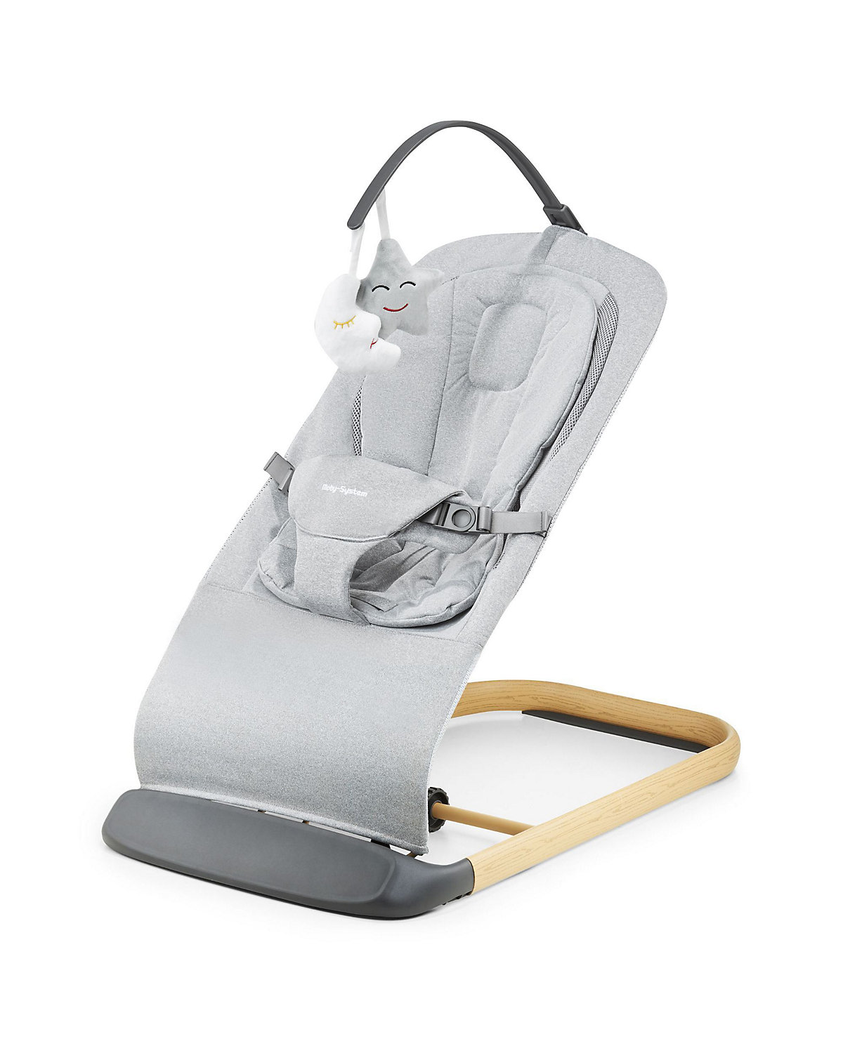2-in-1-Babywippe LILY für Kinder bis 9 kg, 3-stufige Verstellung der Wippe, Kopfband mit zwei Spielzeugen, leichtes, luftiges Netz, für Babys