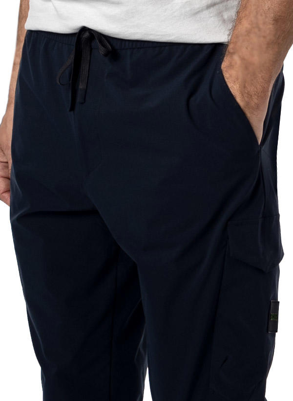 BOSS Green, Cargohose, Mikrofaser, dunkelblau