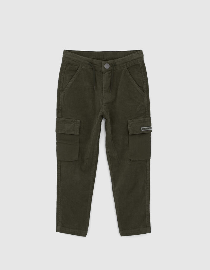 Pantalon BATTLE kaki en velours garçon
