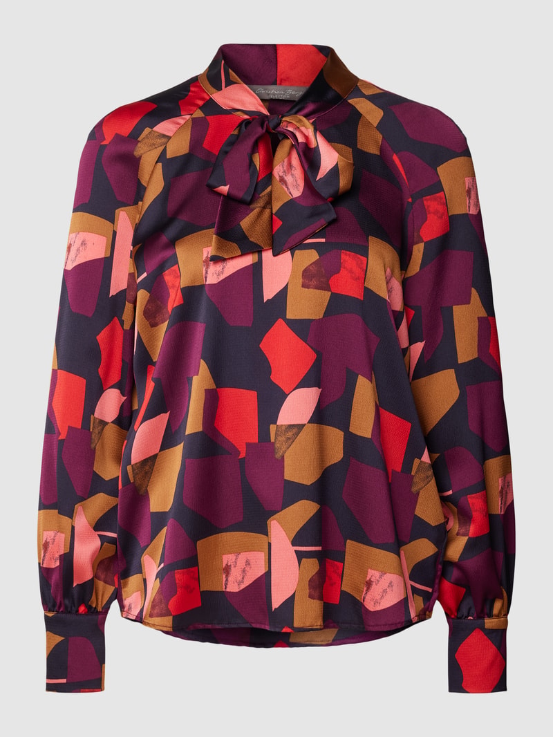 Schluppenbluse mit Allover-Muster in rot