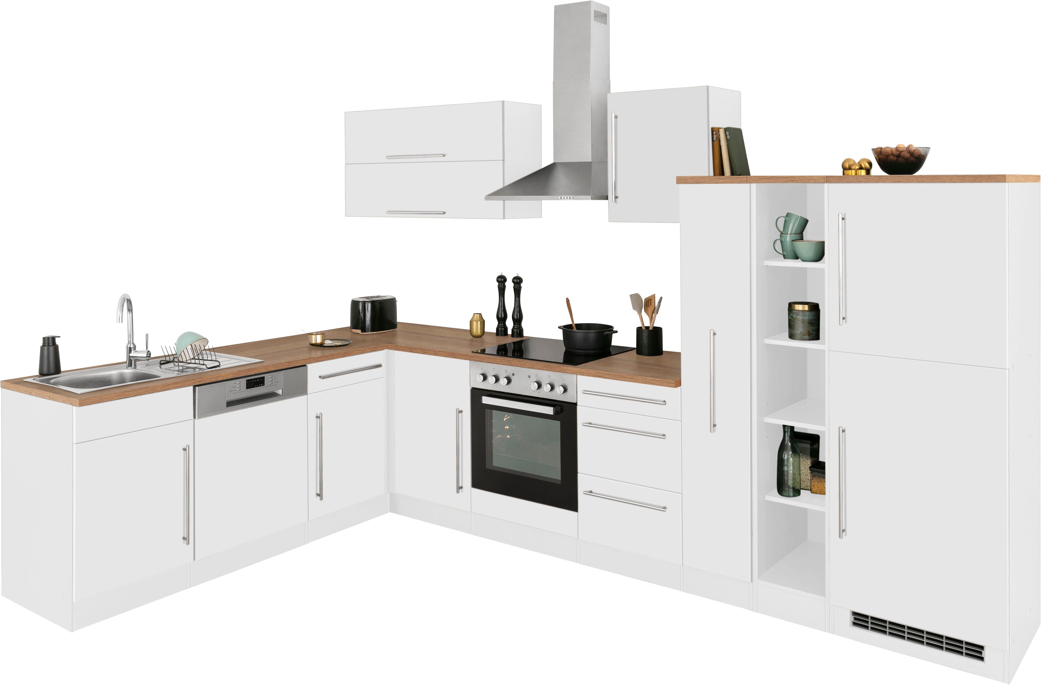 HELD MÖBEL Winkelküche Samos, ohne E-Geräte, Stellbreite 340/220 cm