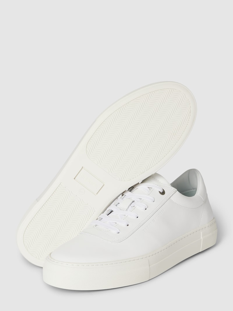 Sneaker aus echtem Leder mit Label-Details in weiß