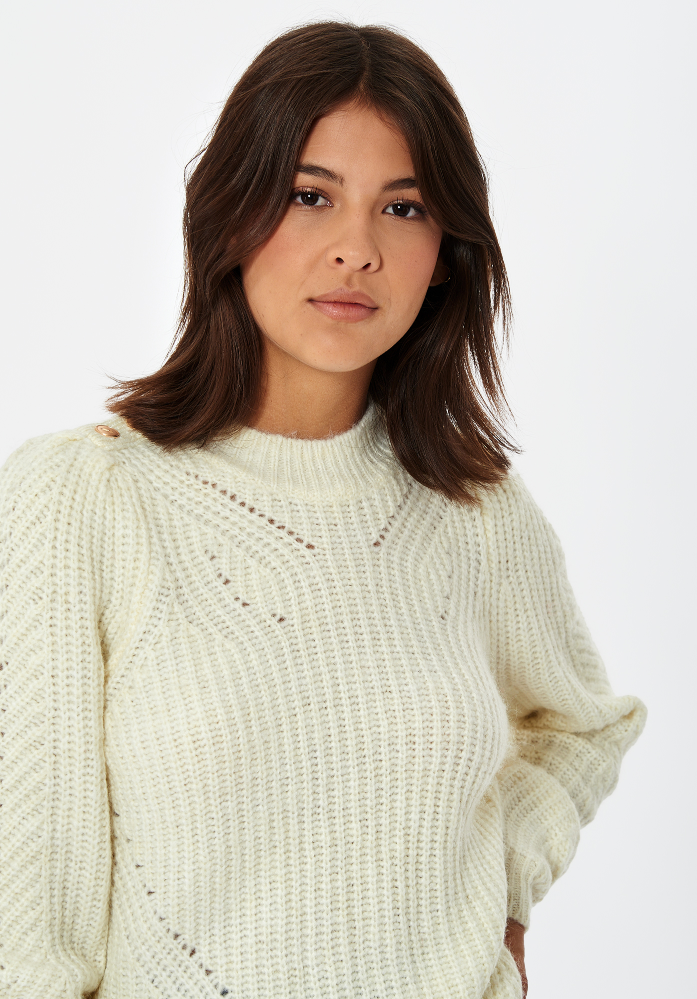 FOUJE  Pull en maille blanc Femme
