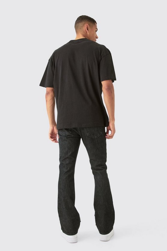 Zerrissene Slim-Fit Jeans in Schwarz