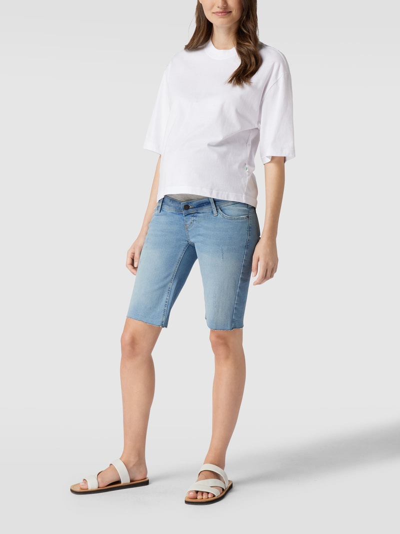 Umstands-Jeansshorts im Used-Look in hellblau meliert