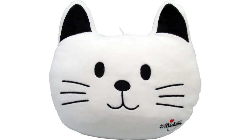MIAOU Katze Kissen Katzenkopf weiss weiss