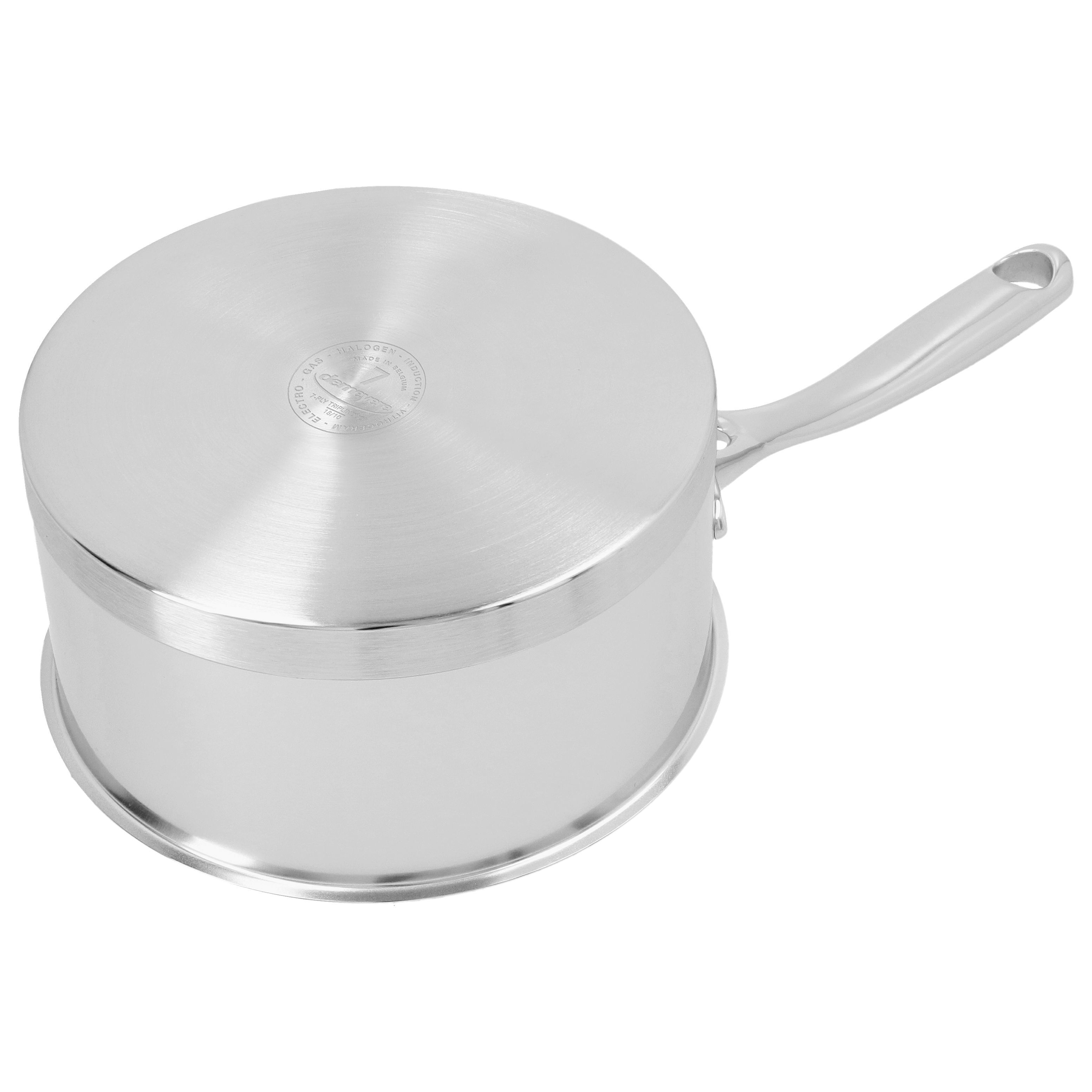 Stieltopf mit Deckel 16 cm, 18/10 Edelstahl, Silber