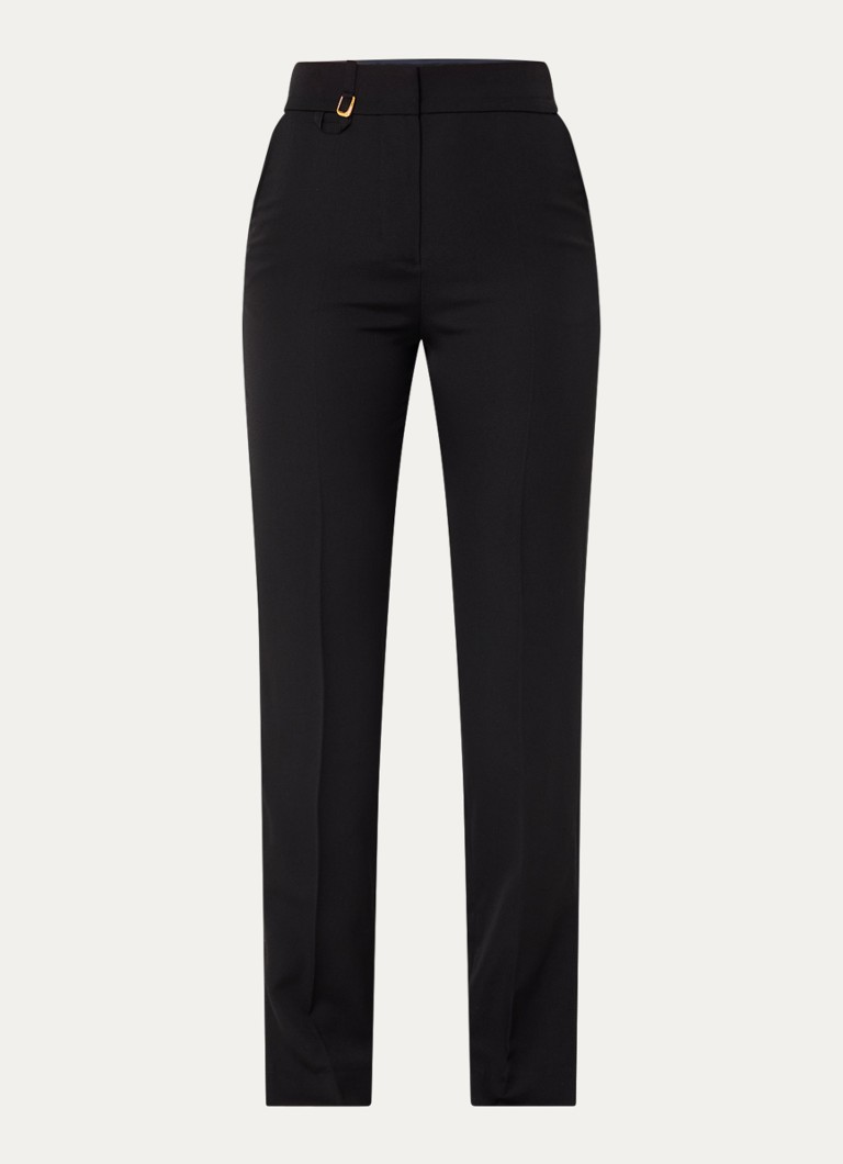 Jacquemus  Tibau high waist slim fit pantalon van scheerwol met steekzakken