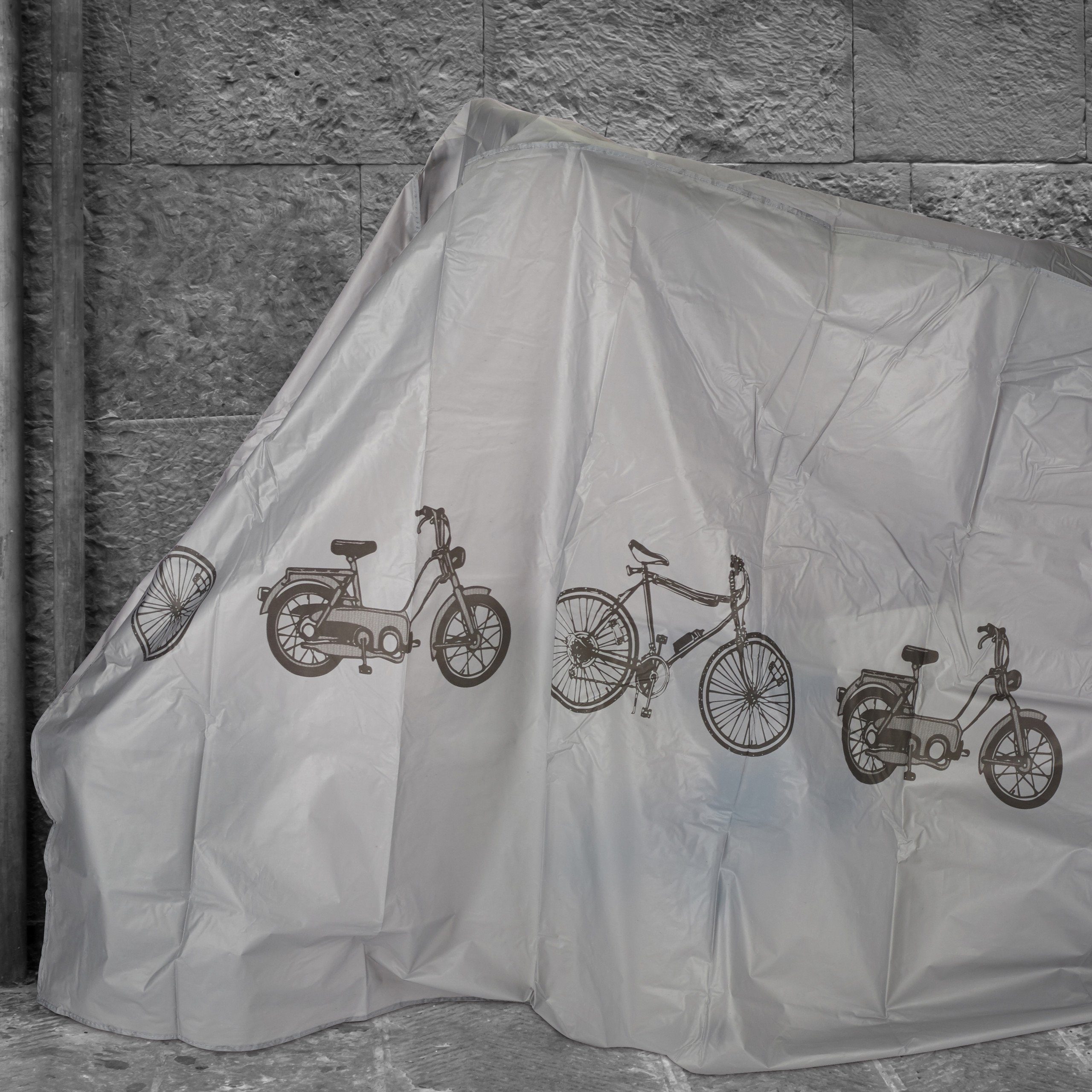 relaxdays Fahrradschutzhülle 1 x Fahrradgarage aus Kunststoff grau