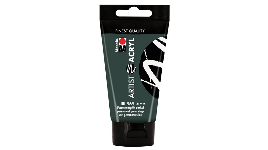 Marabu Artist Acryl, Permanentgrün dunkel 969, 75 ml 75 ml