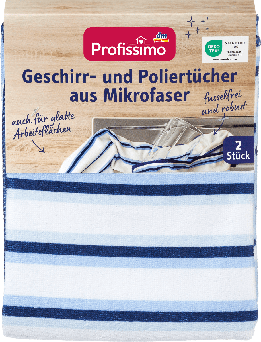 Geschirr- und Poliertücher aus Mikrofaser, 2 St