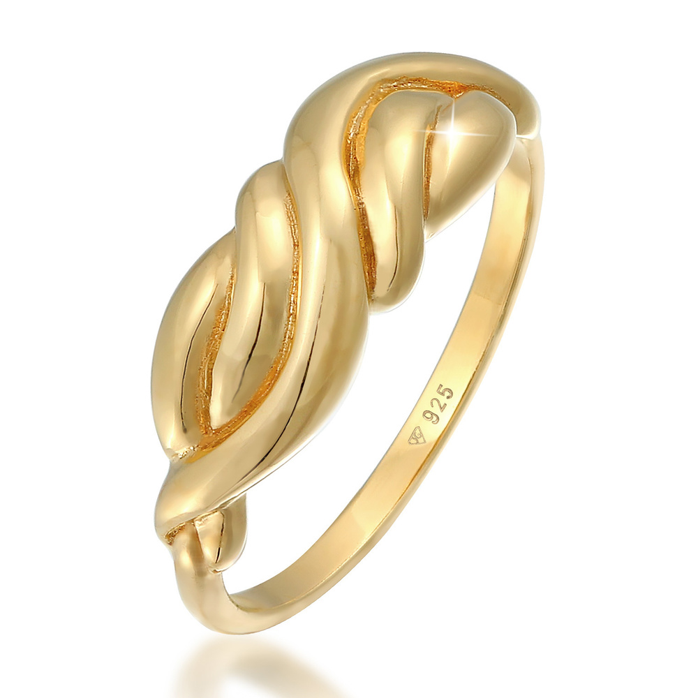 Elli Elli Bague Blogueur tendance Ladies Knot Curved Boho Style en argent sterling 925 Bague