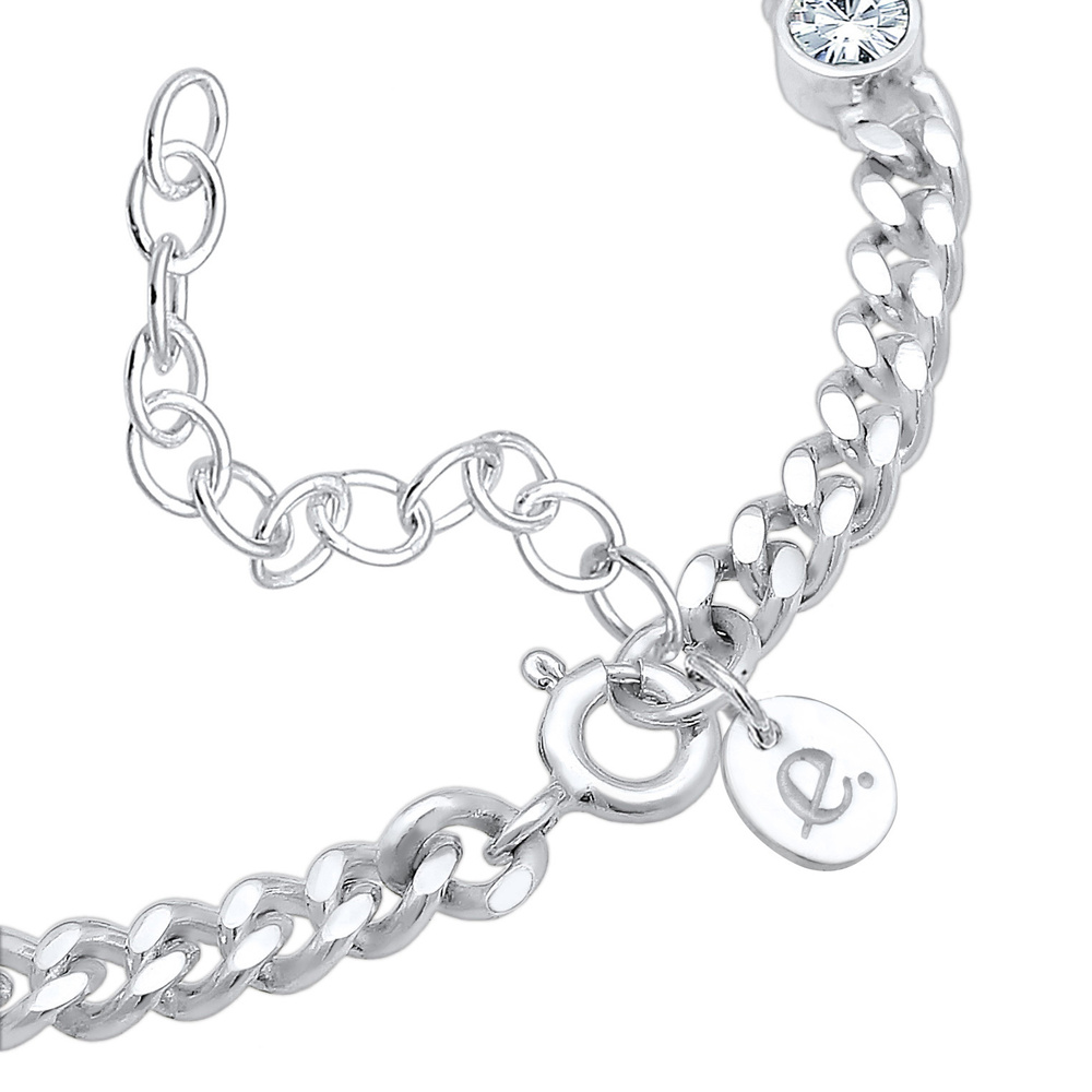 Elli PREMIUM Elli PREMIUM Bracelet Panzerkette Basic Kristalle 925 Silber Bracelet