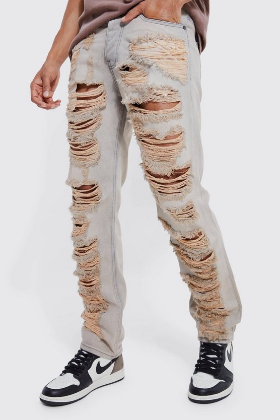 Gerade Jeans mit Rissen