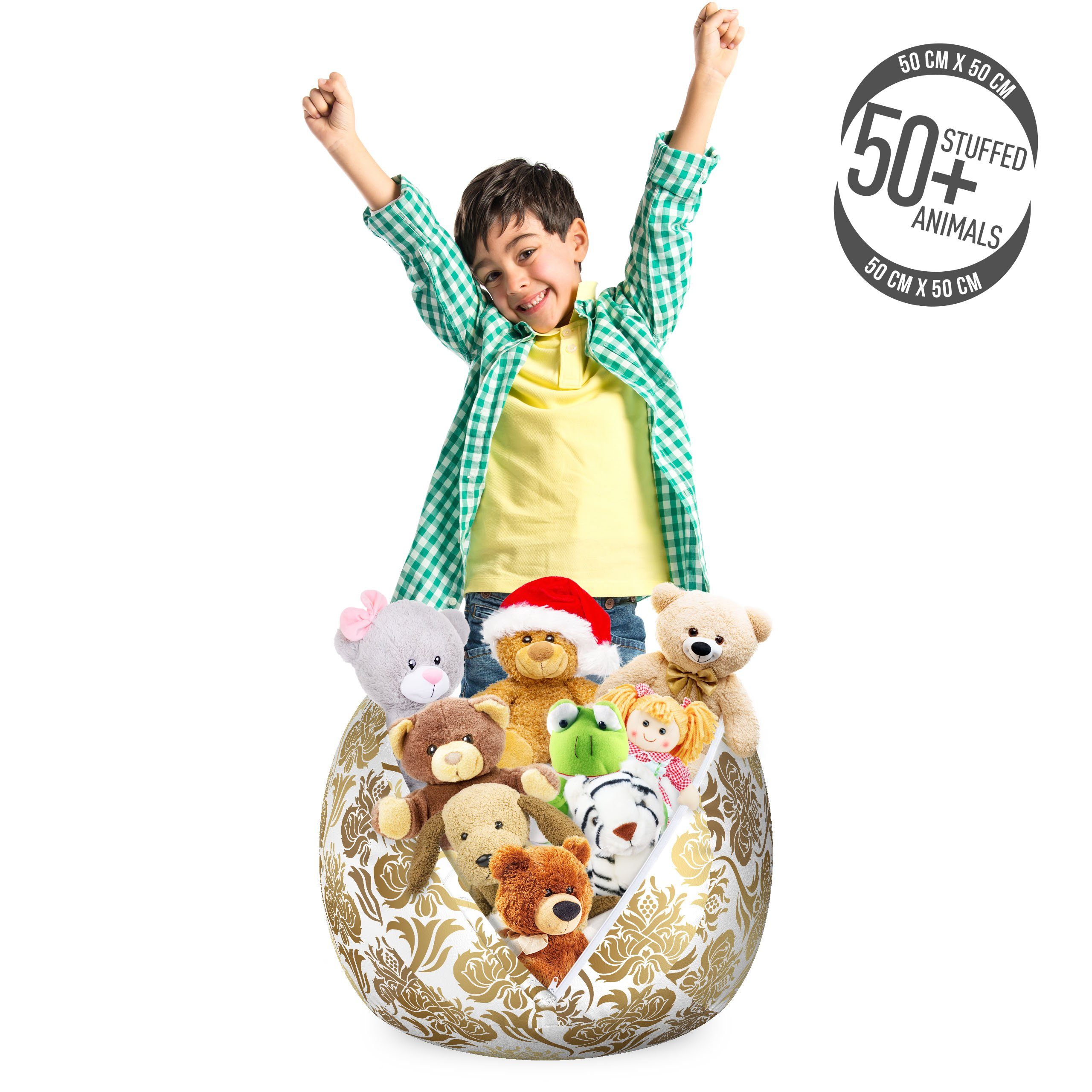 Abakuhaus Spielzeugtruhe Gefüllter Tier Organizer Waschbare Tasche für Kinder, Damast Ombre Abstract Floral