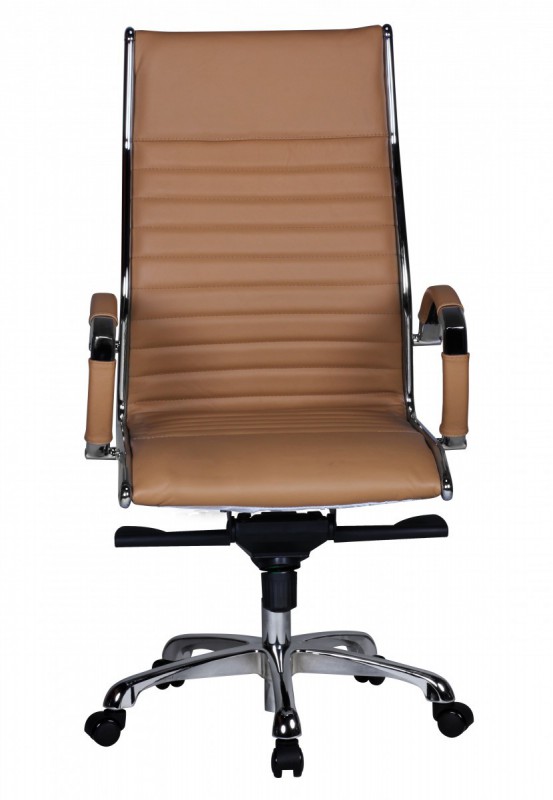 Amstyle Chefsessel Leder caramel - Bürostuhl 5-Punkt Multiblock-Mechanik