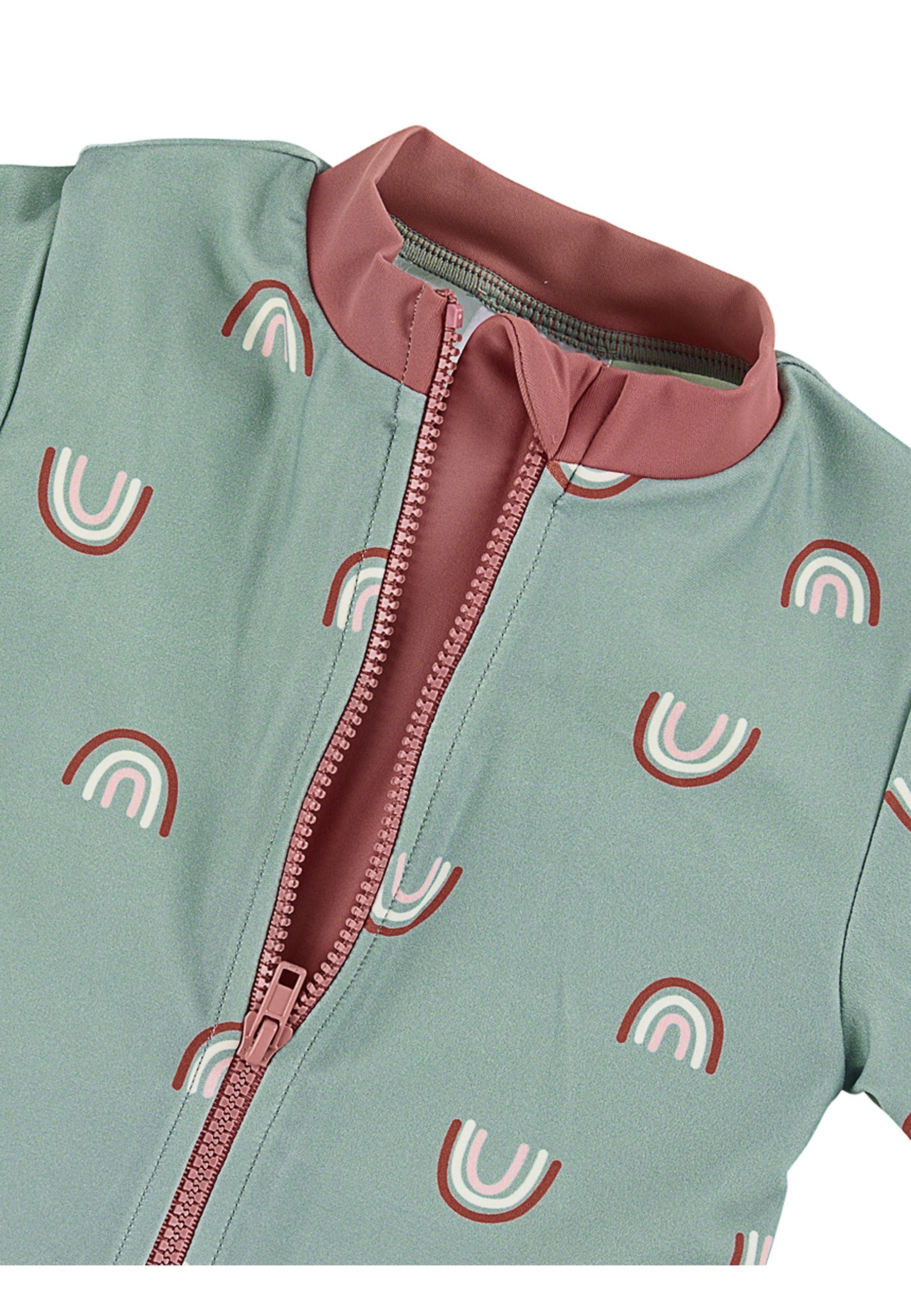 Sterntaler® Badeanzug Schwimmanzug Regenbogen (1-St., Kinderbadeanzug Langarm, Babyschwimmanzug gemustert) Schwimmanzug mit Reißverschluss und Stehkragen, Baby Badeanzug