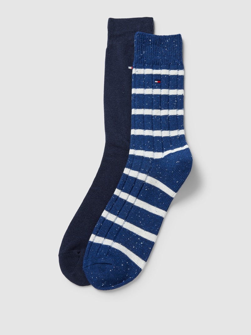 Socken mit Label-Details im 2er-Pack Modell 'NEPPY' in dunkelblau