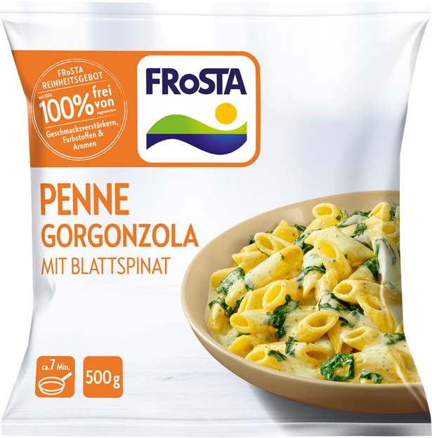 Frosta Penne Gorgonzola mit Blattspinat