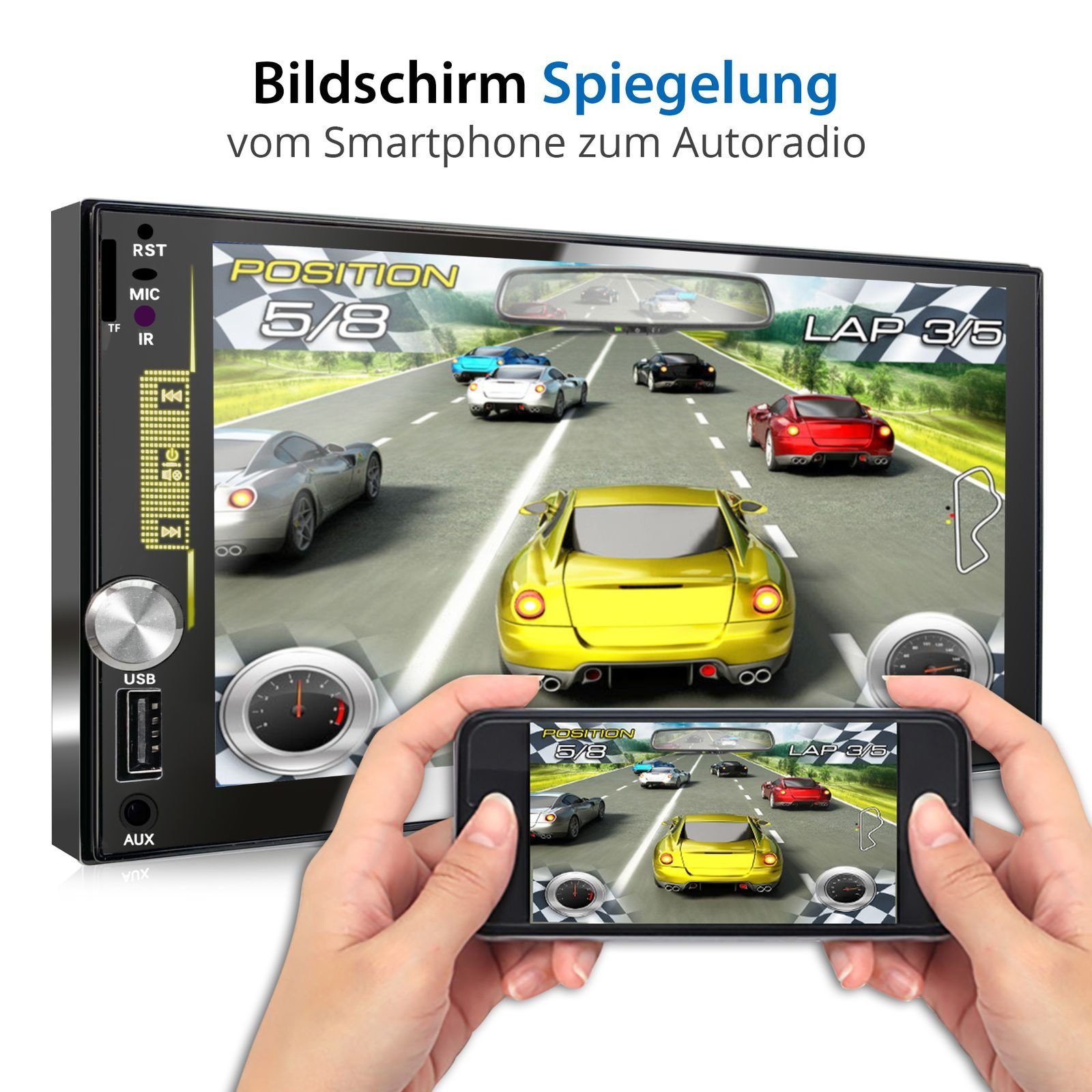 XOMAX XM-2V784D Autoradio mit DAB+ plus, 7 Zoll Bildschirm Bluetooth, 2 DIN Autoradio