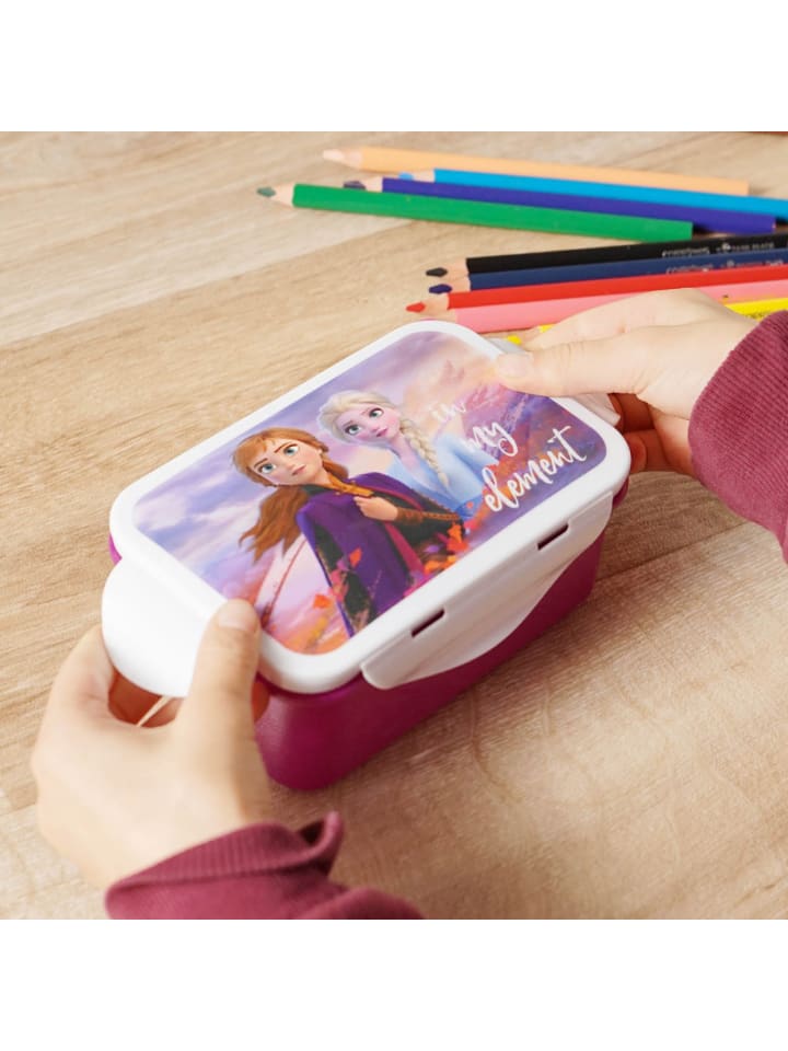 Geda Labels Brotdose Eiskönigin 2 Anna & Elsa in Lila - 16x10,5x6,5cm günstig kaufen onesize