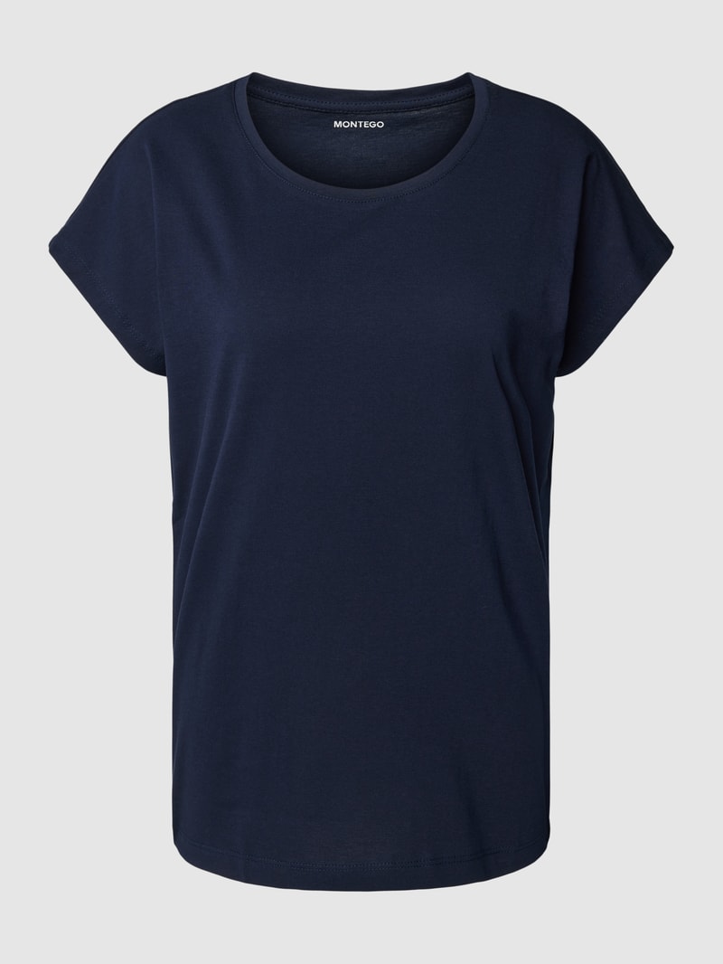 T-Shirt mit Rundhalsausschnitt in dunkelblau