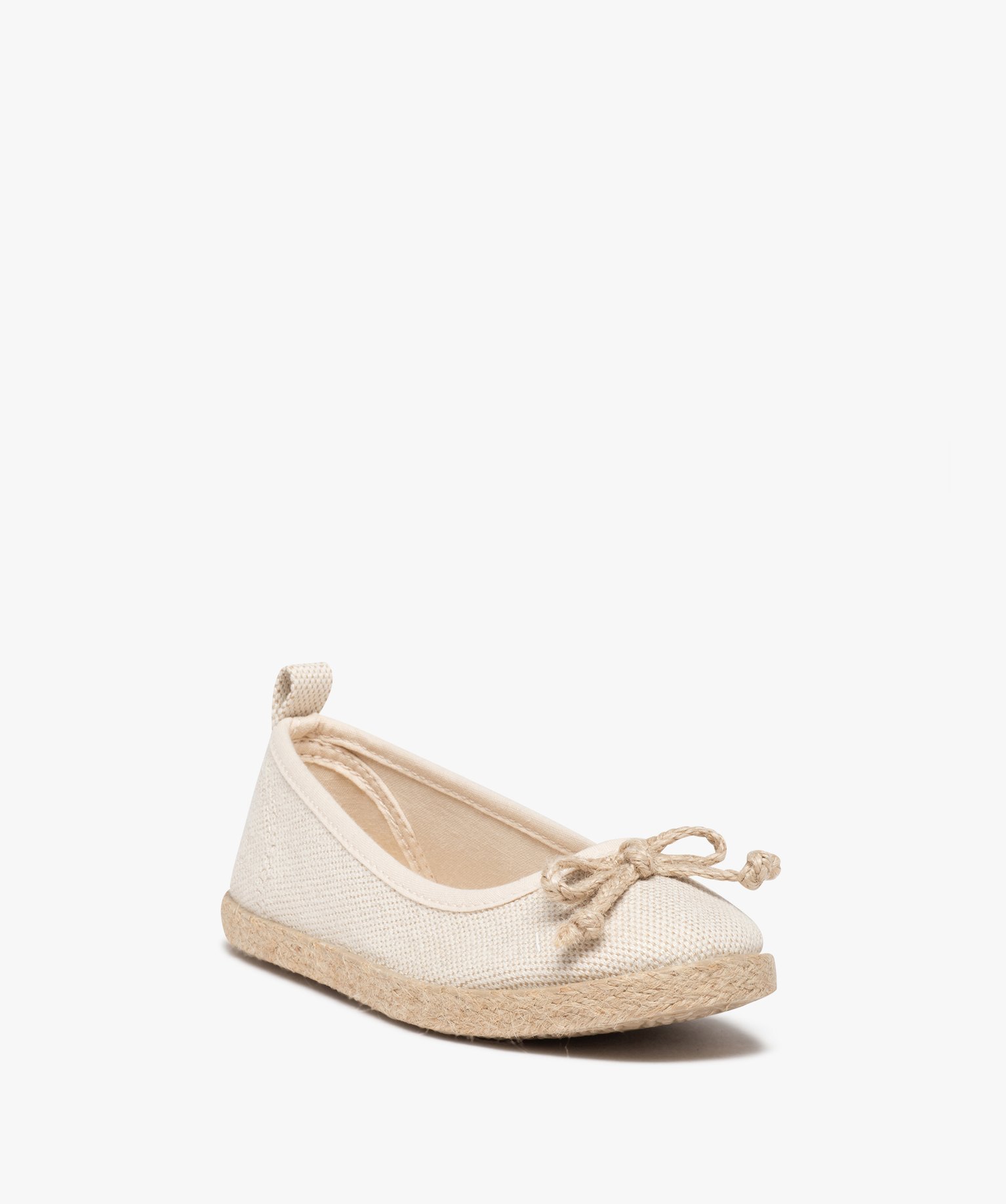 Ballerines fille dessus toile et semelle corde or | GEMO