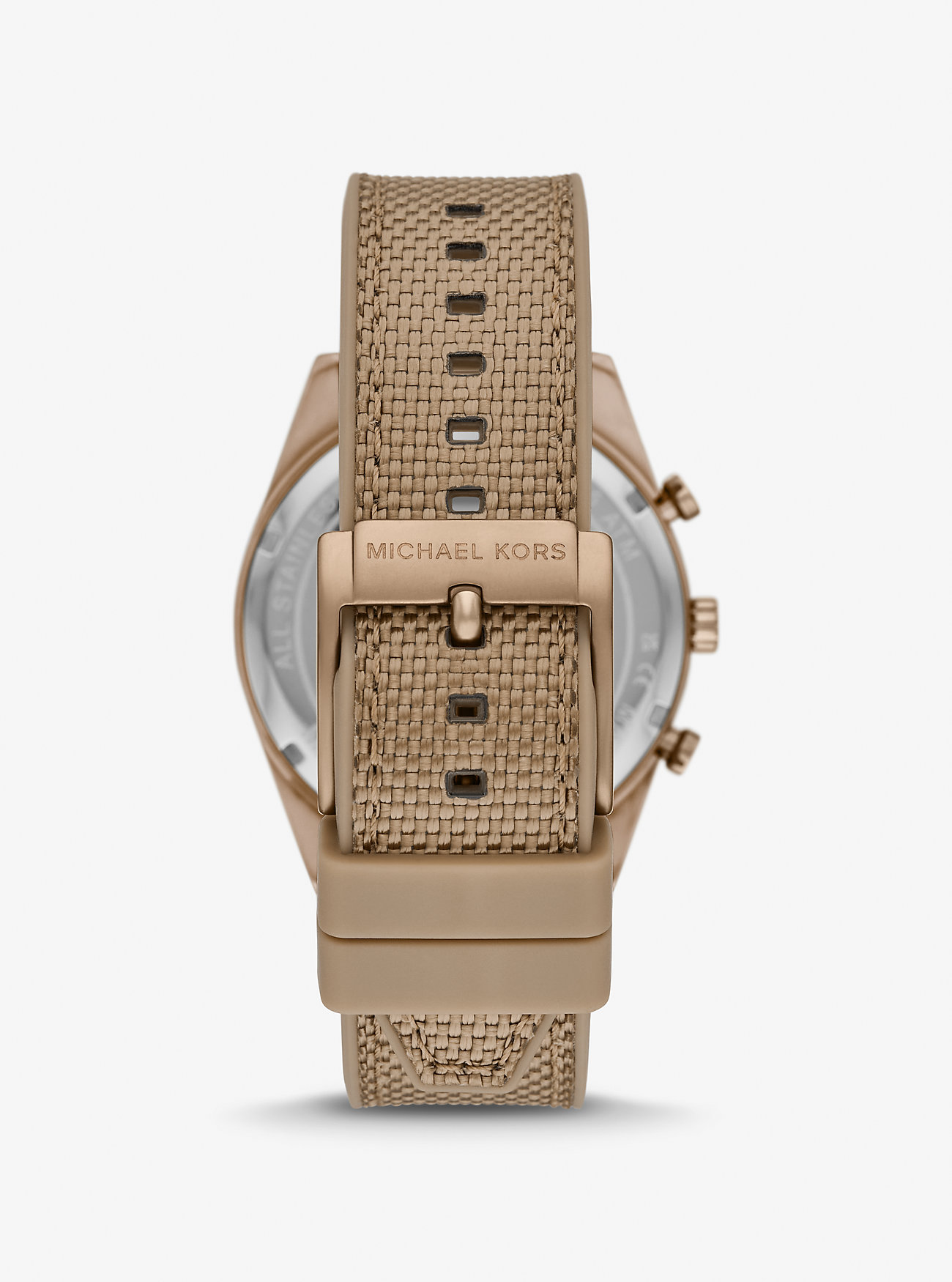 Overdimensjonert Accelerator-klokke i beige gullfarget nylon – HUSK