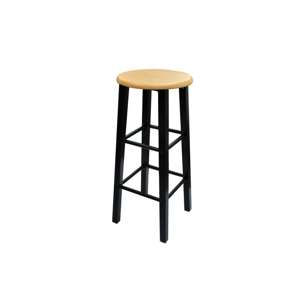 vidaXL Essgruppe Früchstücksbar Hellbraunes Holz Schwarzer Stahl, (3-tlg)