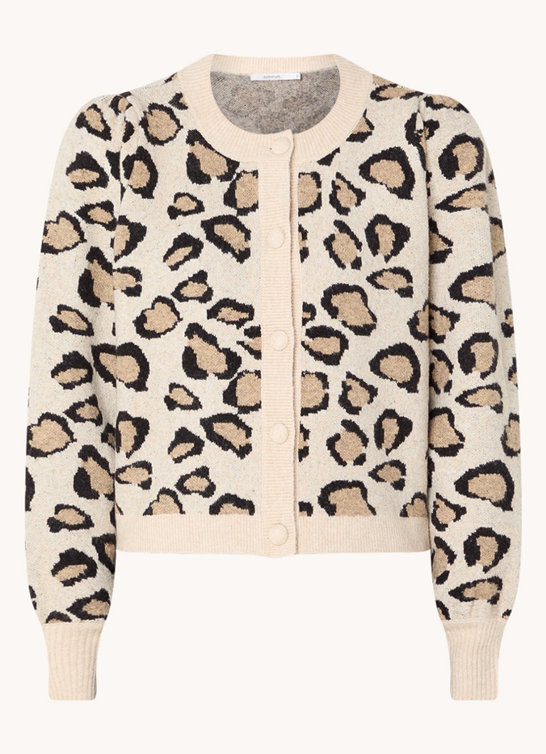 Gilet Summum in maglia fine con stampa pantera in misto lana