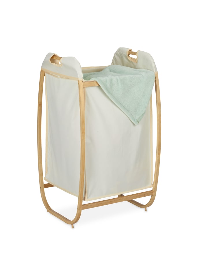 relaxdays Wäschekorb in Natur/Beige - (B)44 x (H)80 x (T)43 cm günstig kaufen onesize