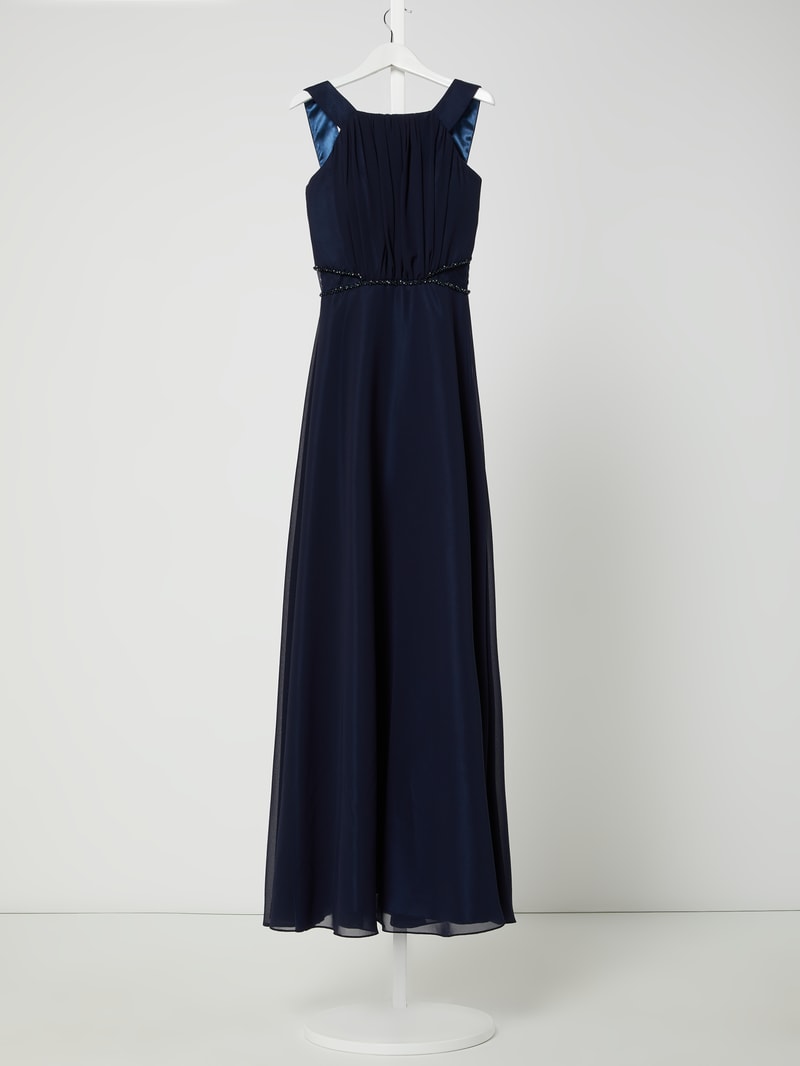 Maxikleid aus Chiffon in marineblau