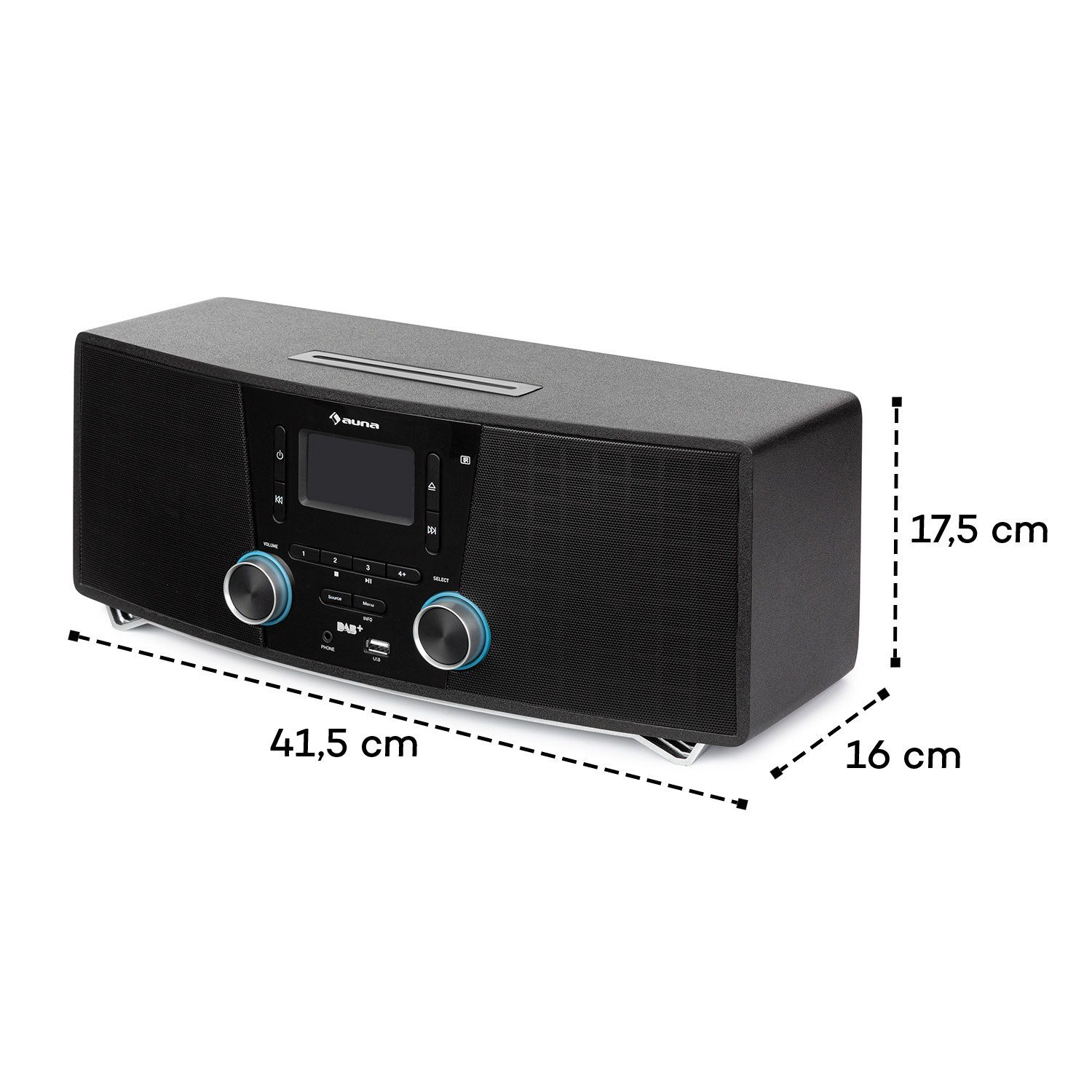 Auna Stockton Stereoanlage (DAB+, UKW-Radio, 20 W)