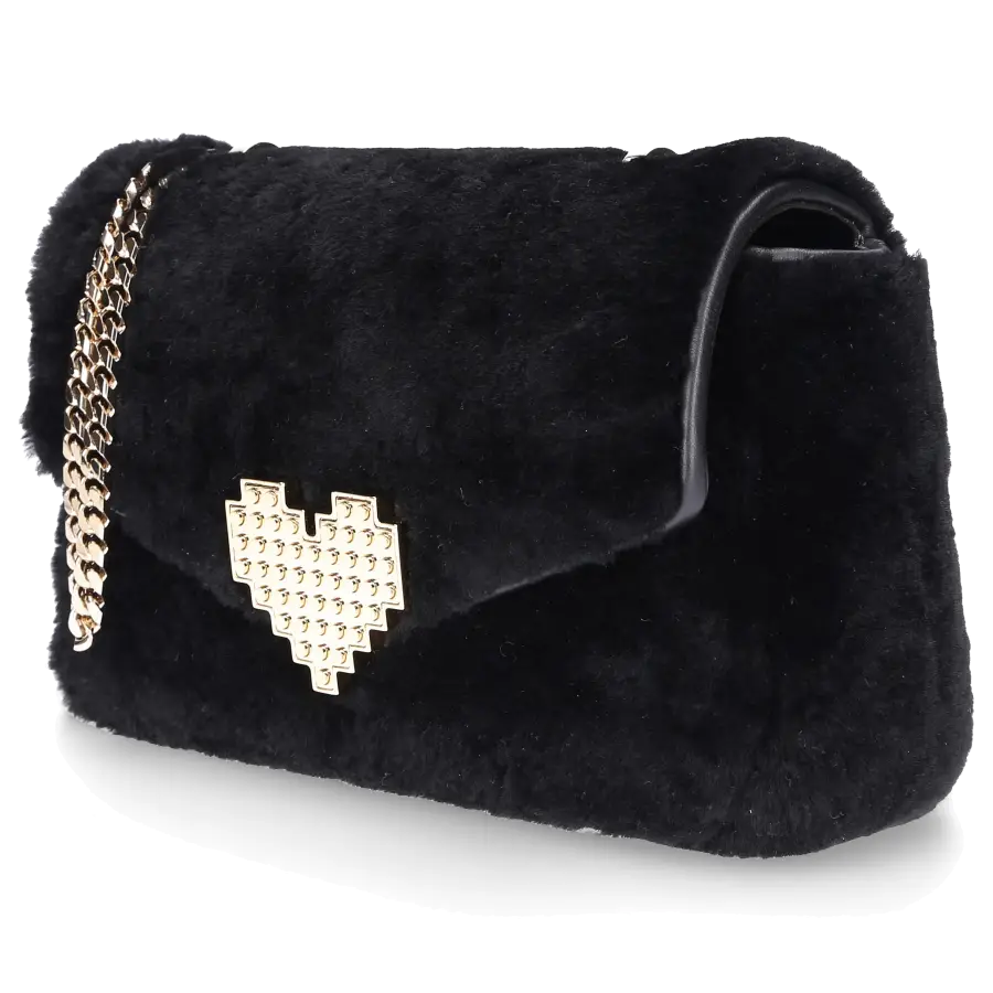 Les Petit Joueurs - Handtasche IVY Shearling Wool - schwarz