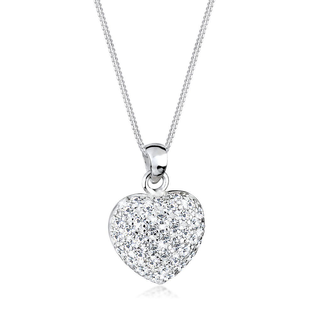 Elli Elli Collier Coeur de Cristal Collier Femme  (925/1000) Argent collier