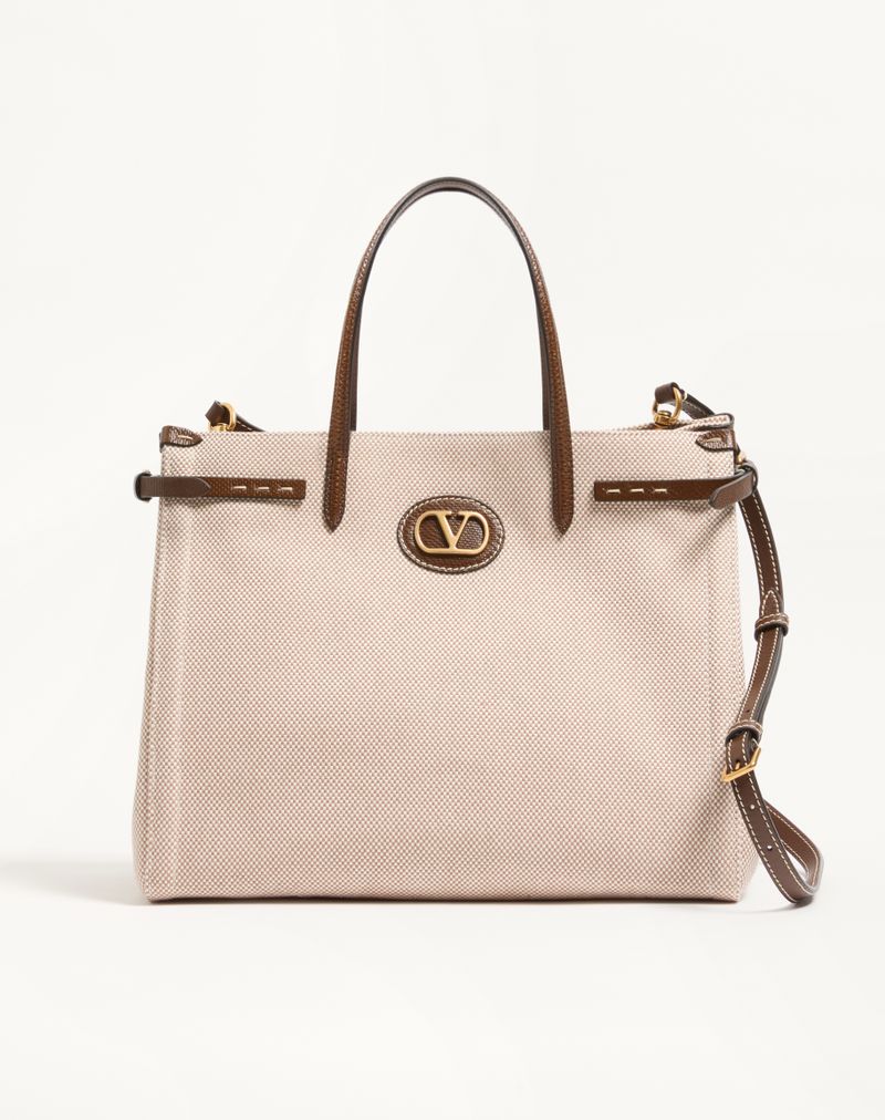Bolsa de compras média em lona Valentino Garavani Antibes